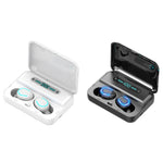 Auricular Bluetooth Inteligente F9-5 com Cancelamento de Ruído, Toque e Caixa de Carregamento, Suporta Ecrã LED de Energia Três Telas, Chamada HD, Power Bank e Siri, F9-5 Preto, F9-5 Branco