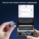 Auricular Bluetooth Inteligente F9-5 com Cancelamento de Ruído, Toque e Caixa de Carregamento, Suporta Ecrã LED de Energia Três Telas, Chamada HD, Power Bank e Siri, F9-5 Preto, F9-5 Branco