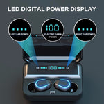 Auricular Bluetooth Inteligente F9-5 com Cancelamento de Ruído, Toque e Caixa de Carregamento, Suporta Ecrã LED de Energia Três Telas, Chamada HD, Power Bank e Siri, F9-5 Preto, F9-5 Branco