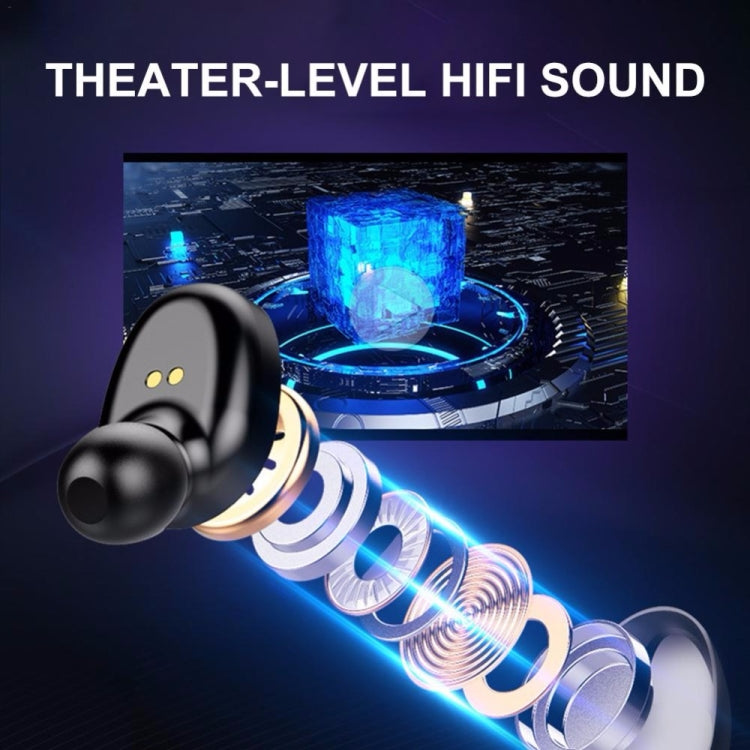 Auricular Bluetooth Inteligente F9-5 com Cancelamento de Ruído, Toque e Caixa de Carregamento, Suporta Ecrã LED de Energia Três Telas, Chamada HD, Power Bank e Siri, F9-5 Preto, F9-5 Branco