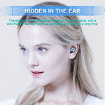 Auricular Bluetooth F9-6 TWS com Cancelamento de Ruído CVC8.0, Toque, Caixa de Carregamento Cilíndrica Deslizante, Suporte a Ecrã Digital LED de Energia, Chamada e Siri, F9-6