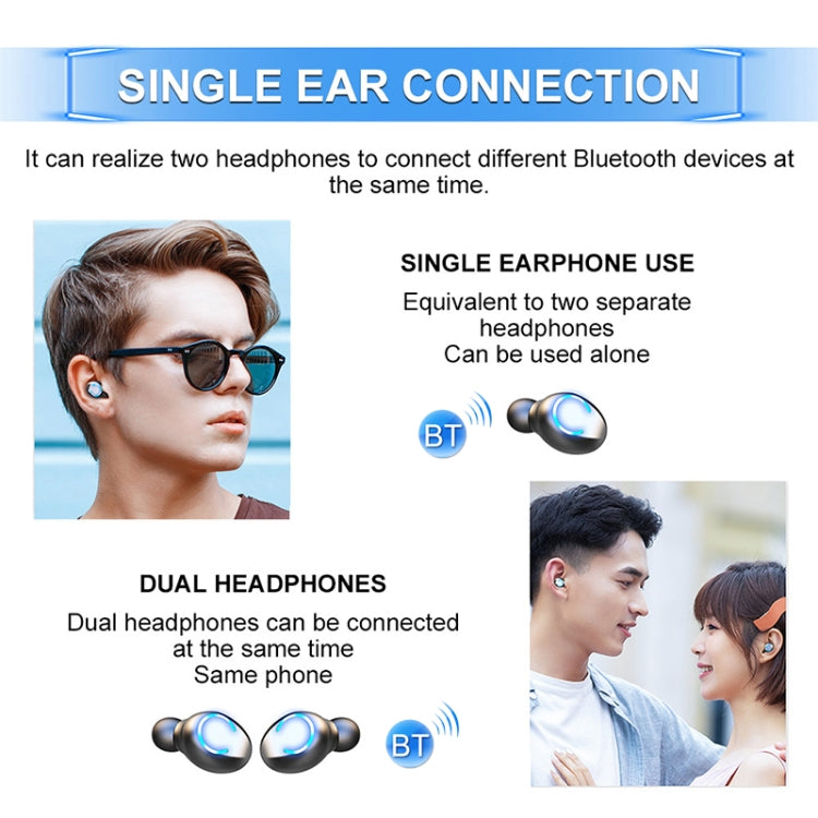 Auricular Bluetooth F9-6 TWS com Cancelamento de Ruído CVC8.0, Toque, Caixa de Carregamento Cilíndrica Deslizante, Suporte a Ecrã Digital LED de Energia, Chamada e Siri, F9-6