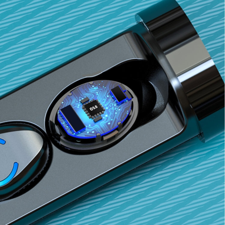 Auricular Bluetooth F9-6 TWS com Cancelamento de Ruído CVC8.0, Toque, Caixa de Carregamento Cilíndrica Deslizante, Suporte a Ecrã Digital LED de Energia, Chamada e Siri, F9-6