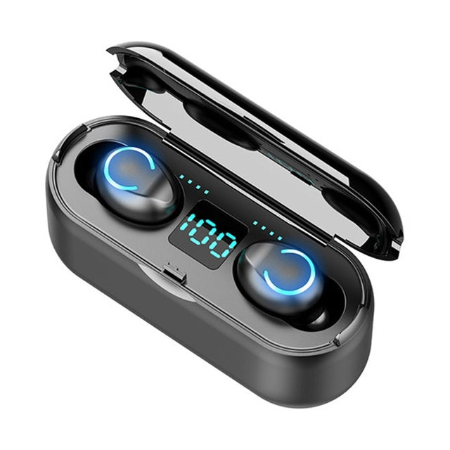 Auricular Bluetooth Mini TWS F9-8 CVC8.0 com Cancelamento de Ruído e Toque, Caixa de Carregamento, Suporta Ecrã LED de Energia Três Telas, Suporte para Telemóvel, Chamada e Assistente de Voz, F9-8