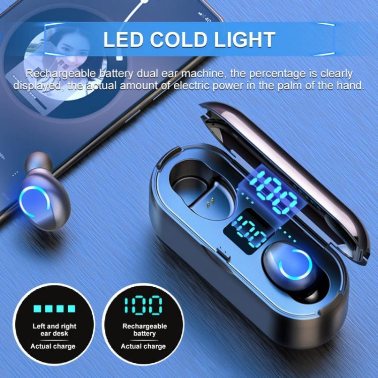 Auricular Bluetooth Mini TWS F9-8 CVC8.0 com Cancelamento de Ruído e Toque, Caixa de Carregamento, Suporta Ecrã LED de Energia Três Telas, Suporte para Telemóvel, Chamada e Assistente de Voz, F9-8