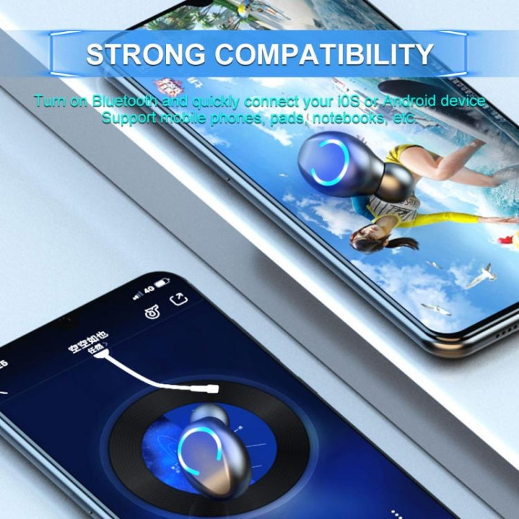 Auricular Bluetooth Mini TWS F9-8 CVC8.0 com Cancelamento de Ruído e Toque, Caixa de Carregamento, Suporta Ecrã LED de Energia Três Telas, Suporte para Telemóvel, Chamada e Assistente de Voz, F9-8
