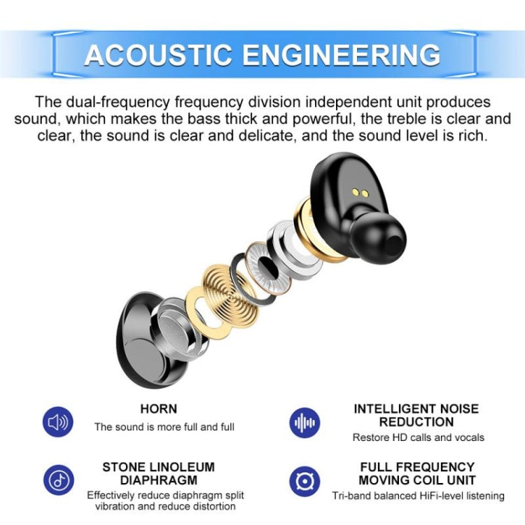 Auricular Bluetooth Mini TWS F9-8 CVC8.0 com Cancelamento de Ruído e Toque, Caixa de Carregamento, Suporta Ecrã LED de Energia Três Telas, Suporte para Telemóvel, Chamada e Assistente de Voz, F9-8
