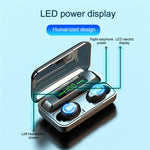 Auricular Bluetooth TWS F9-9 CVC8.0 com Cancelamento de Ruído e Caixa de Carregamento, Suporta Toque, Efeito de Iluminação, Ecrã LED de Energia Três Telas, Power Bank, Suporte para Telemóvel, Chamada HD e Assistente de Voz, F9-9 Preto