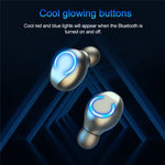 Auricular Bluetooth TWS F9-9 CVC8.0 com Cancelamento de Ruído e Caixa de Carregamento, Suporta Toque, Efeito de Iluminação, Ecrã LED de Energia Três Telas, Power Bank, Suporte para Telemóvel, Chamada HD e Assistente de Voz, F9-9 Preto