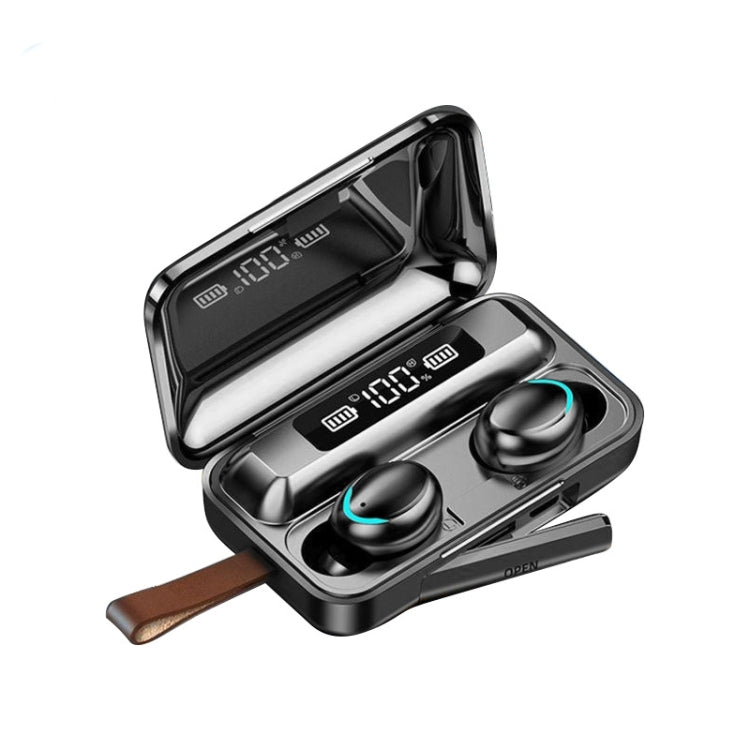 Auricular Bluetooth F9-5C Jerry Solution com Toque e Caixa de Carregamento Magnética, Suporte a Ecrã LED de Energia de Três Ecrãs, Power Bank, Chamada, Siri e Alça de Mão, F9-5C Jerry
