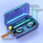 Auricular Bluetooth F9-5C Jerry Solution com Toque e Caixa de Carregamento Magnética, Suporte a Ecrã LED de Energia de Três Ecrãs, Power Bank, Chamada, Siri e Alça de Mão, F9-5C Jerry