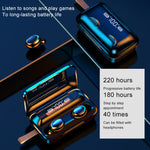 Auricular Bluetooth F9-5C Jerry Solution com Toque e Caixa de Carregamento Magnética, Suporte a Ecrã LED de Energia de Três Ecrãs, Power Bank, Chamada, Siri e Alça de Mão, F9-5C Jerry