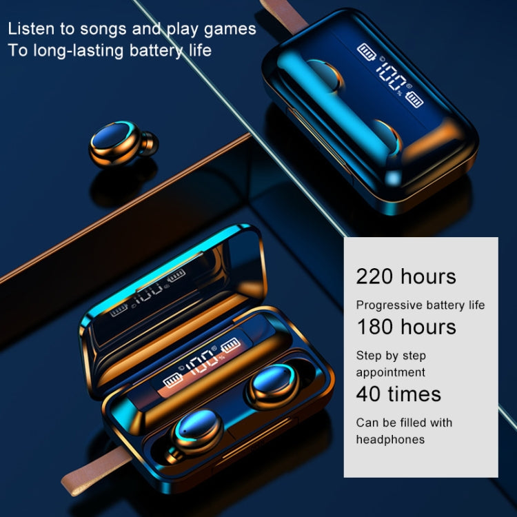 Auricular Bluetooth F9-5C Jerry Solution com Toque e Caixa de Carregamento Magnética, Suporte a Ecrã LED de Energia de Três Ecrãs, Power Bank, Chamada, Siri e Alça de Mão, F9-5C Jerry