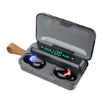 Auricular Bluetooth F9-5C com Luz Respiratória de Quatro Barras + Ecrã Digital, Redução de Ruído, com Alça de Mão, F9-5C Luz de Quatro Barras com Alça Preto, F9-5C Luz de Quatro Barras com Alça Branco