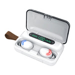 Auricular Bluetooth F9-5C com Luz Respiratória de Quatro Barras + Ecrã Digital, Redução de Ruído, com Alça de Mão, F9-5C Luz de Quatro Barras com Alça Preto, F9-5C Luz de Quatro Barras com Alça Branco