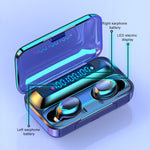 Auricular Bluetooth F9-5C com Luz Respiratória de Quatro Barras + Ecrã Digital, Redução de Ruído, com Alça de Mão, F9-5C Luz de Quatro Barras com Alça Preto, F9-5C Luz de Quatro Barras com Alça Branco