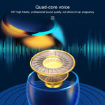 Auricular Bluetooth F9-5C com Luz Respiratória de Quatro Barras + Ecrã Digital, Redução de Ruído, com Alça de Mão, F9-5C Luz de Quatro Barras com Alça Preto, F9-5C Luz de Quatro Barras com Alça Branco