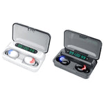 Auricular Bluetooth F9-5C com redução de ruído e ecrã digital triplo, F9-5C sem cordão Preto
