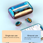 Auricular Bluetooth F9-5C com redução de ruído e ecrã digital triplo, F9-5C sem cordão Preto