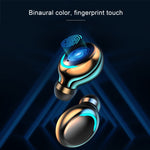 Auricular Bluetooth F9-5C com redução de ruído e ecrã digital triplo, F9-5C sem cordão Preto