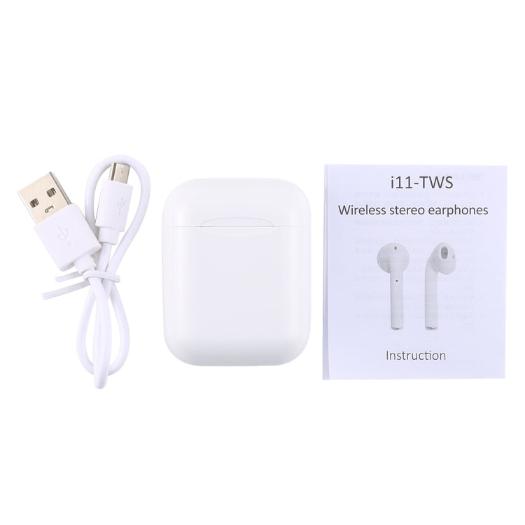 Auriculares Estéreo Sem Fios i11-TWS Bluetooth V5.0 com Caixa de Carregamento Magnética, Compatíveis com iOS e Android