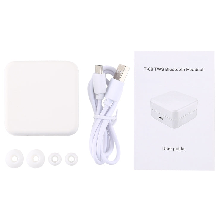 Auriculares Estéreo Sem Fios Bluetooth T-88 TWS V5.0 com Caixa de Carregamento Magnética
