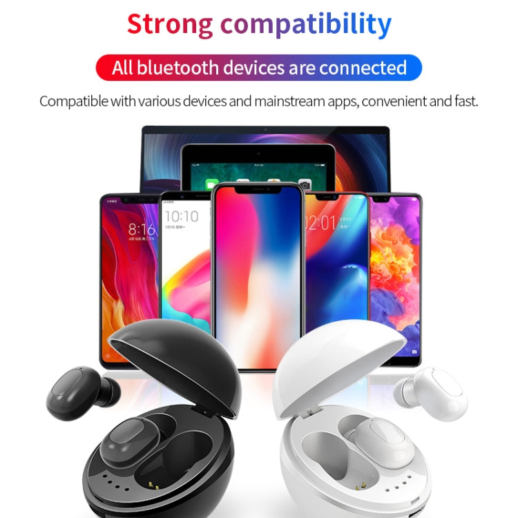 Auricular Bluetooth sem fios A10 TWS em forma de cápsula espacial com caixa de carregamento magnética e cordão, Suporta chamadas HD e emparelhamento automático Bluetooth, Preto, Preto e Branco, Branco, Branco e Preto