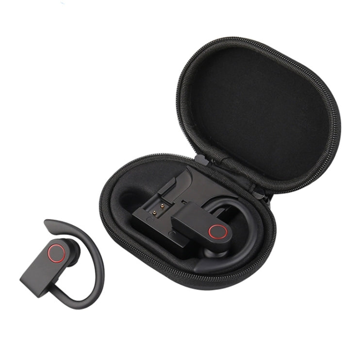 Auricular Bluetooth JHO-A9 TWS sem fios tipo pendente com bolsa integrada de carregamento + armazenamento com fecho, suporte a controlo por voz, JHO-A9