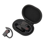 Auricular Bluetooth JHO-A9 TWS sem fios tipo pendente com bolsa integrada de carregamento + armazenamento com fecho, suporte a controlo por voz, JHO-A9