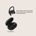 Auricular Bluetooth JHO-A9 TWS sem fios tipo pendente com bolsa integrada de carregamento + armazenamento com fecho, suporte a controlo por voz, JHO-A9