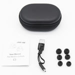 Auricular Bluetooth JHO-A9 TWS sem fios tipo pendente com bolsa integrada de carregamento + armazenamento com fecho, suporte a controlo por voz, JHO-A9