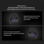 Auricular Bluetooth JHO-A9 TWS sem fios tipo pendente com bolsa integrada de carregamento + armazenamento com fecho, suporte a controlo por voz, JHO-A9