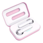 Auricular Bluetooth TWS X26 5.0 Sem Fios com Caixa de Carregamento por Atração Magnética, Suporte para Assistente de Voz e Chamadas, Rosa, Azul, Branco