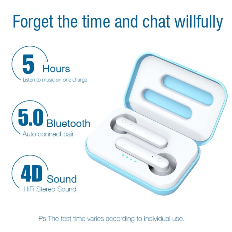 Auricular Bluetooth TWS X26 5.0 Sem Fios com Caixa de Carregamento por Atração Magnética, Suporte para Assistente de Voz e Chamadas, Rosa, Azul, Branco