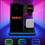 Carregador Sem Fios Magnético Vertical QI Z5 para Telemóveis, Apple Watches e AirPods / Xiaomi Redmi AirDots, com Anel de Luz Tátil, Z5