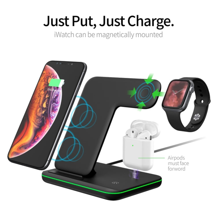 Carregador Sem Fios Magnético Vertical QI Z5 para Telemóveis, Apple Watches e AirPods / Xiaomi Redmi AirDots, com Anel de Luz Tátil, Z5
