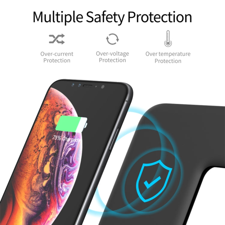 Carregador Sem Fios Magnético Vertical QI Z5 para Telemóveis, Apple Watches e AirPods / Xiaomi Redmi AirDots, com Anel de Luz Tátil, Z5