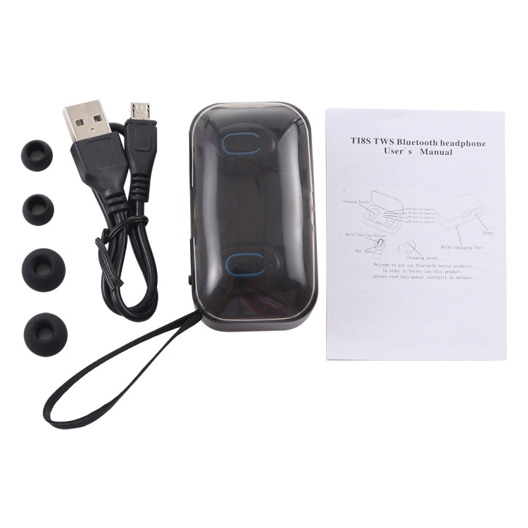 Auriculares Bluetooth Estéreo Sem Fios TI8S TWS Dazzling Bluetooth 5.0 com Caixa de Carregamento