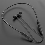 Auricular Desportivo Bluetooth 5.1 com Fio Redondo para Pescoço e Função Magnética, Preto, Vermelho, Branco