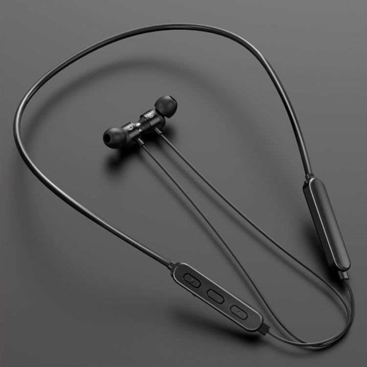 Auricular Desportivo Bluetooth 5.1 com Fio Redondo para Pescoço e Função Magnética, Preto, Vermelho, Branco