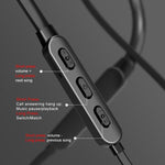 Auricular Desportivo Bluetooth 5.1 com Fio Redondo para Pescoço e Função Magnética, Preto, Vermelho, Branco