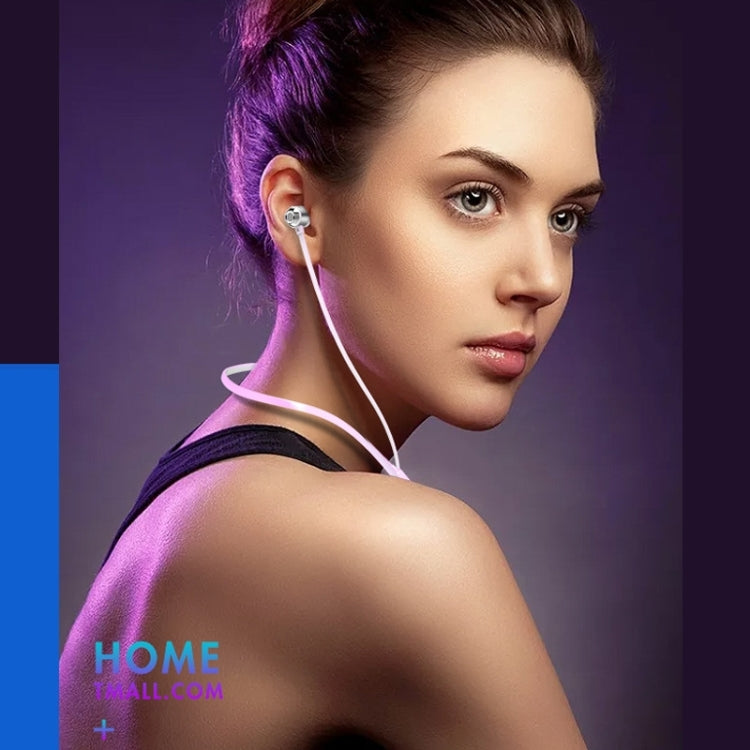 Auricular Desportivo Bluetooth 5.1 com Fio Redondo para Pescoço e Função Magnética, Preto, Vermelho, Branco