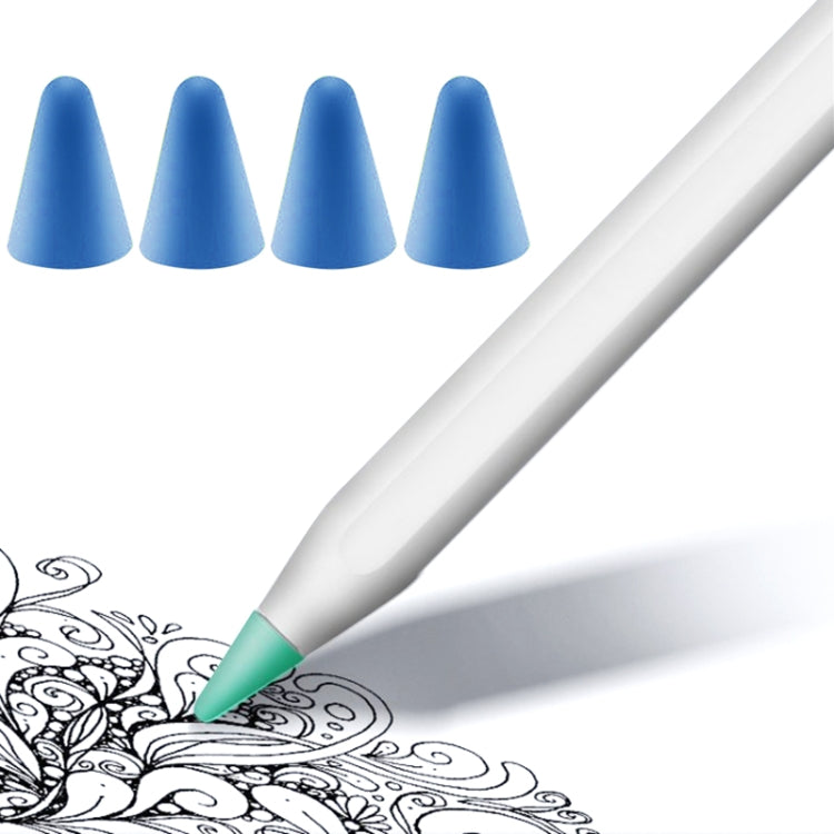 4 UNID Tampas de Ponta Antiderrapantes, Silenciosas e Resistentes para Apple Pencil 1 / 2, Azul Escuro, Verde Menta, Transparente, Branco
