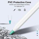 4 UNID Tampas de Ponta Antiderrapantes, Silenciosas e Resistentes para Apple Pencil 1 / 2, Azul Escuro, Verde Menta, Transparente, Branco