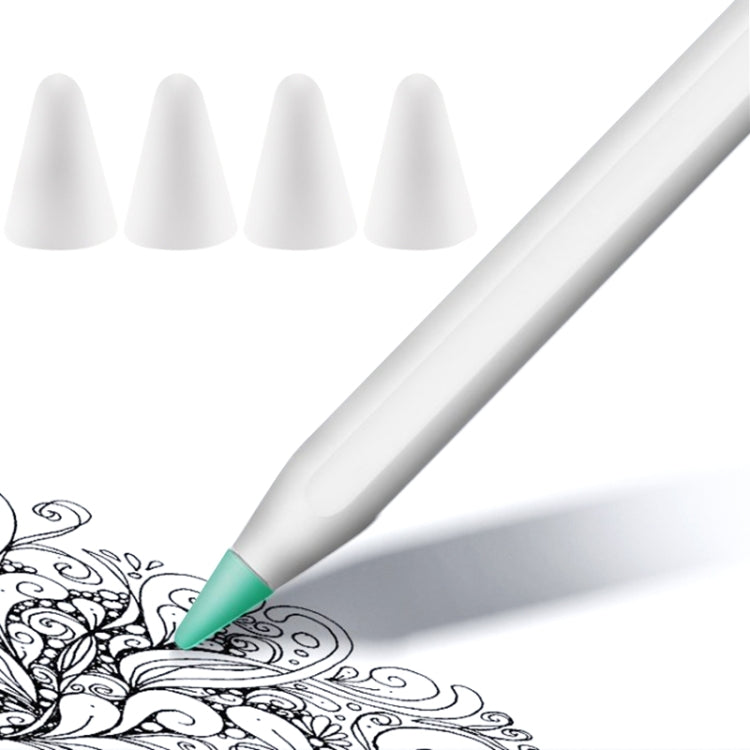 4 UNID Tampas de Ponta Antiderrapantes, Silenciosas e Resistentes para Apple Pencil 1 / 2, Azul Escuro, Verde Menta, Transparente, Branco