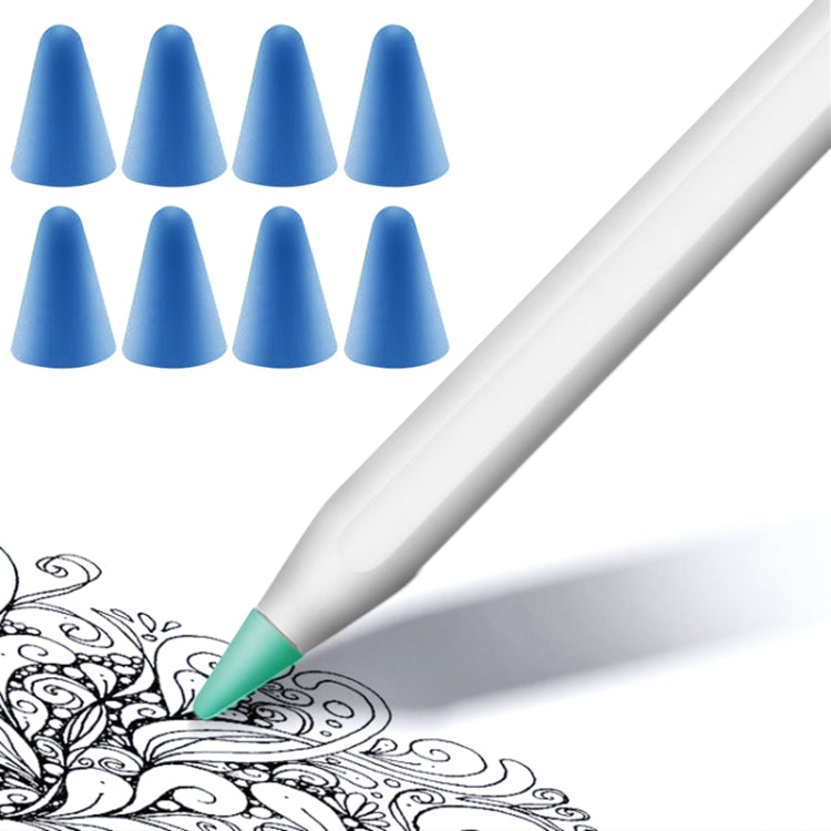 8 UNID Tampas de Ponta Antiderrapantes, Silenciosas e Resistentes para Apple Pencil 1 / 2, Azul Escuro, Verde Menta, Transparente, Branco