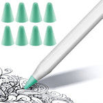 8 UNID Tampas de Ponta Antiderrapantes, Silenciosas e Resistentes para Apple Pencil 1 / 2, Azul Escuro, Verde Menta, Transparente, Branco