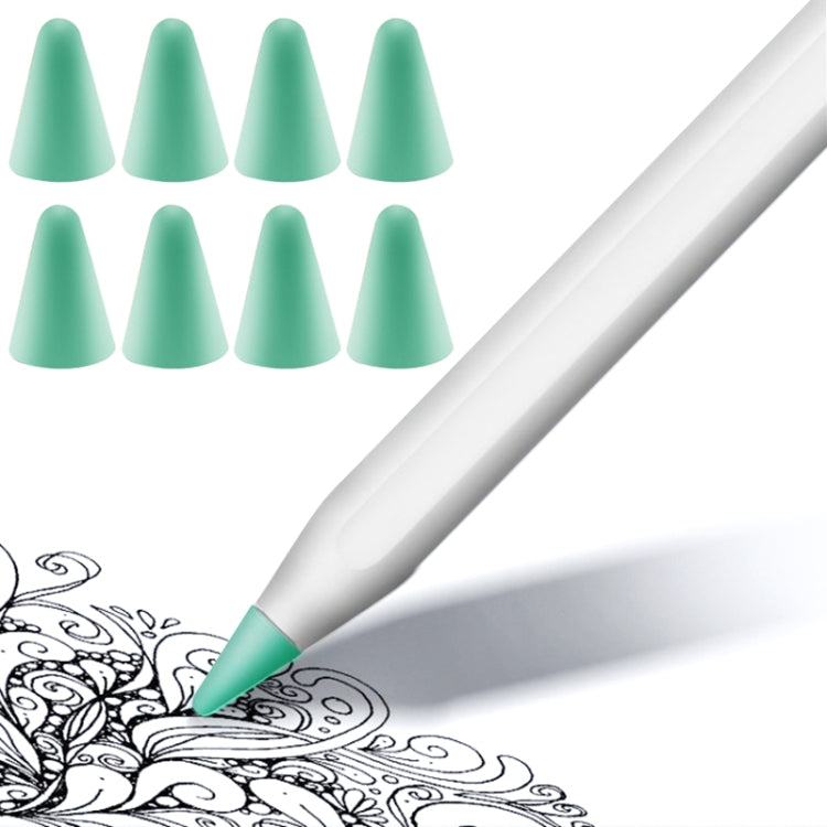 8 UNID Tampas de Ponta Antiderrapantes, Silenciosas e Resistentes para Apple Pencil 1 / 2, Azul Escuro, Verde Menta, Transparente, Branco