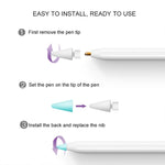 8 UNID Tampas de Ponta Antiderrapantes, Silenciosas e Resistentes para Apple Pencil 1 / 2, Azul Escuro, Verde Menta, Transparente, Branco