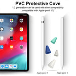 8 UNID Tampas de Ponta Antiderrapantes, Silenciosas e Resistentes para Apple Pencil 1 / 2, Azul Escuro, Verde Menta, Transparente, Branco